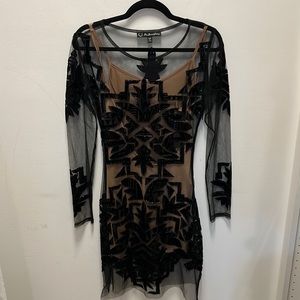 For Love & Lemons Sheer Black Dress